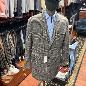 Men's Gray and brown cashmere coat